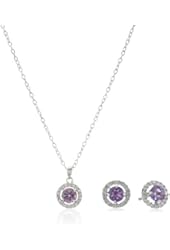 Sterling Silver Earrings and Pendant Necklace Jewelry Set