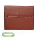 Brown Leather Notebook Case For 10.2-inch Netbooks (Fits Samsung Nc 10-14GB , Samsung NC10-14GBK Ect..) + Live*Laugh*Love Wrist Band!!! (Laptop Not Included)