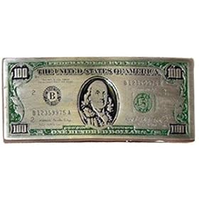HUNDRED DOLLAR BILL Metal Belt Buckle