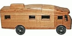 Wood-Crafted Class A Motorhome RV Camper Replica (Removable Top) (Very Detailed Interior) 11.25