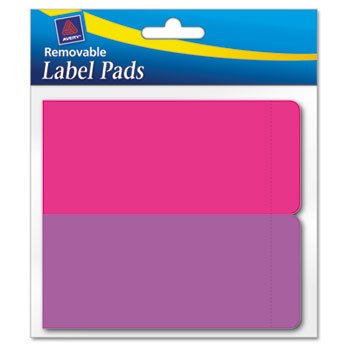 New-Avery 22021 - Removable Label Pads, 2 x 4, Assorted, 80/Pack - AVE22021