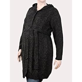 Motherhood Maternity: Plus Size Long Sleeve Button Front Maternity Sweater Coat