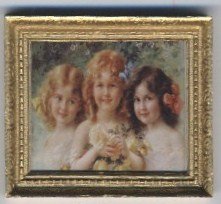 Dollhouse Artwork Framed Victorian Girls
