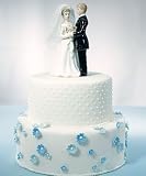 Small Bride & Groom Figurine with Overglaze