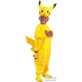 <b>Kid's Pikachu Pokemon Costume (Size:Medium 4-6)</b>