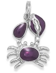 Blue Enamel Crab Charm