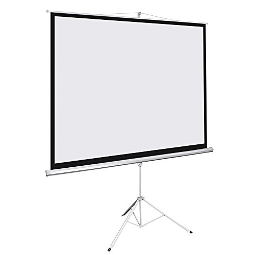 TOMTOP 100" Tripod Portable Projection Projector Screen Square 70x70 Stand Office Home