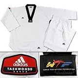 Adidas Champion II Taekwondo Dobok Uniform with Black V Neck