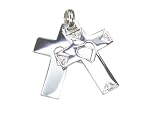 Diamond Flat Swinging Cross Pendant, 18k Gold