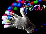 infactory Weiße LED-Disko-Handschuhe mit 6 Leuchtprogrammen, Gr. 7,5/M