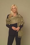 CASHMERE MILITARY GREEN PASHMINA SHAWL (LARGE) from Cashmere Pashmina Group in vivid 55 colors (MILITARY GREEN)
