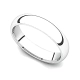 Platinum 4mm Classic Plain Comfort Fit Wedding Band Ring