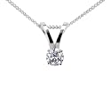 Solitaire Diamond Pendant 1/20 ctw in 14K White Gold with Chain