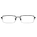 EyeBuyExpress Rectangle Black Reading Glasses Half Rim Spring Hinges