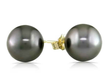 10K Yellow Gold 5mm Button Cultured Freshwater Pearl Earrings