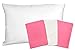 3 Toddler Pillowcases - 2 Hot Pink and 1 White - Envelope Style - for Pillows Sized 13x18-100% Cotton with Soft Sateen Weave - Machine Washable - ZadisonJaxx Bellacolour Collection - 3 Pack