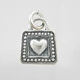 Little Sterling Silver Double Sided Heart Charm, #9209
