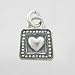 Little Double Sided Heart Charm with Decorative Dot Border in Sterling Silver, #9209