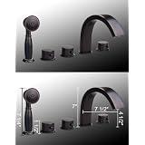 Buy 5 Piece Oil Rubbed Bronze Roman Bath With Hand Held Spout Lavatory Bathroom Tub... by AQUA