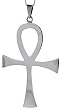 Sterling Silver 2 1/2" Polished Ankh Cross Pendant