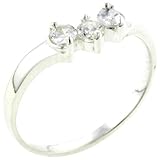 IMAGE OF Triple Round Cut Cz Sterling Silver Promise Ring