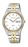 Seiko Two-Tone Stainless Steel White Dial Men's Watch #SNE032