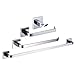 Bathroom Hardware Set Solid Brass Chrome Finish 4 Pcs Bathroom Accessories Combo Towel Bar Towel Rack Toilet Paper Holder and Robe Hook