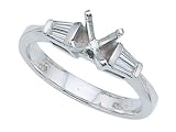 0.20 cts Baguette Diamonds Engagement Ring - Platinum, 14kt White or Yellow Gold