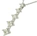 5 Princess Cut Diamond Pendant with Chain 1.48cttw