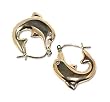 10 KT Yellow Gold Dolphin Hoop 10K Earrings with Regular Hoop Closure Findings