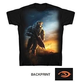 Halo 3 Poster Master Chief Sunrise Black T-shirt
