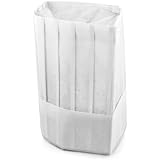 New Star Foodservice 32208 Disposable Non Woven Flat Chef Hat, 9-Inch, White, Set of 10