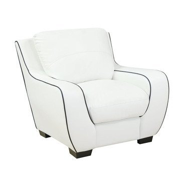 Global U8080-Black Bonded Leather Chair in Black & White
