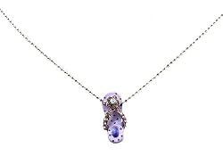 Necklace - N269 - Flip Flop Slipper ~ Purple Dots
