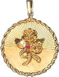 Tree of Life Flowers on Disc, 14K Gold Charm
