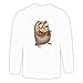 Long Sleeve T-shirt with cartoons, wisdom, wise, owl, cartoon, bird, animal Large White