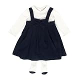 Baby's navy pinafore dress set- 9-12 months