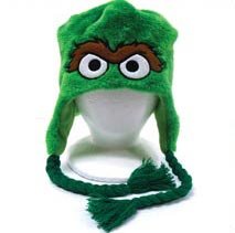 Sesame Street Oscar The Grouch Furry Laplander Ski Hat