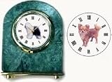 Chihuahua (Longhaired) Marble Arch Clock, 2.5 Inches Tall