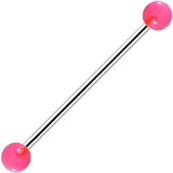 Pink UV Acrylic Industrial Barbell 31mm