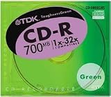 TDK｜TDK CD-Rデータ用700MB 32倍速 グリーン 10mm厚ケース入り [CD-R80EGRS]