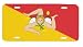 Sicily Sicilian Sicilia Flag Auto License Plate