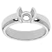 18k White Gold with Platinum Prong Head Half Bezel Engagement Setting (for Round 0.80-1.50 cts.)