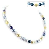 8mm Multi-Color Chinese Fresh Water Pea Necklace - 18