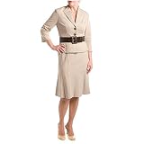 Kay Unger Belted Knit Skirt Suit