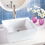 Decolav 1432-CWH Square Vitreous China Above-Counter Vessel with Overflow, White