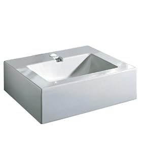 St. Thomas Creations 5363.001.01 Light Maxi 60 Above Counter Single-Hole Lavatory Sink with Overflow, White Finish. Drain stopper not included.