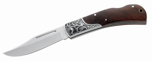 Herbertz-Couteau Pliant HERBERTZ - Lame Acier a Cran - Manche 11 cm Palissandre Mitres Gravees