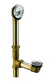 KOHLER K-11660-CP Swiftflo 1-1/2-Inch Adjustable Trip Lever Drain, 17-Gauge Brass, For 14-Inch To 16-Inch Baths, Polished Chrome