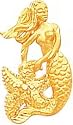 14K Gold Mermaid & Starfish Charm Diamond Cut